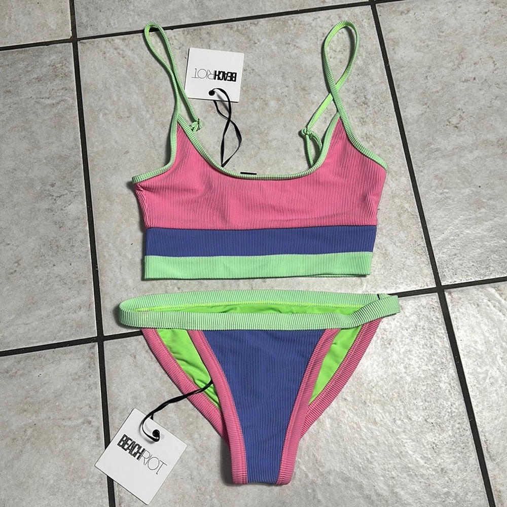 Beach Riot Colorblock Neon Bikini Set - Picture 3 of 10